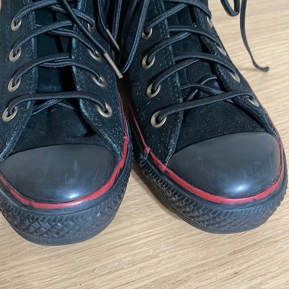 VINTAGE RARE Converse All Star 1Q101 Suede Leather Hi Sneakers sz 7 women - Picture 4 of 16